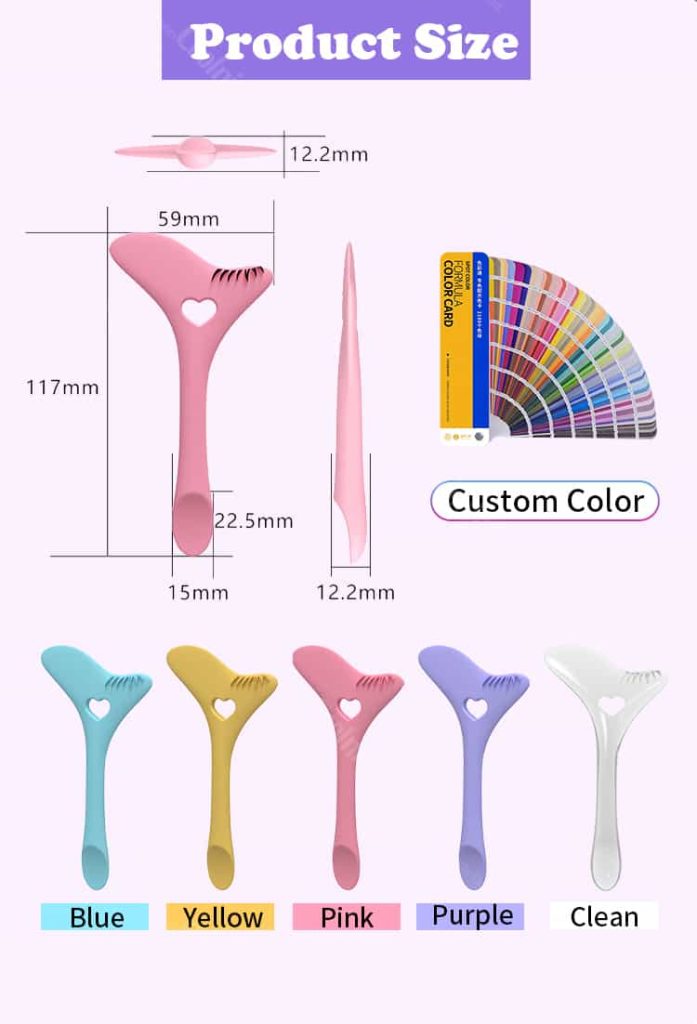 Eyelash stamp tool size guide and available colors