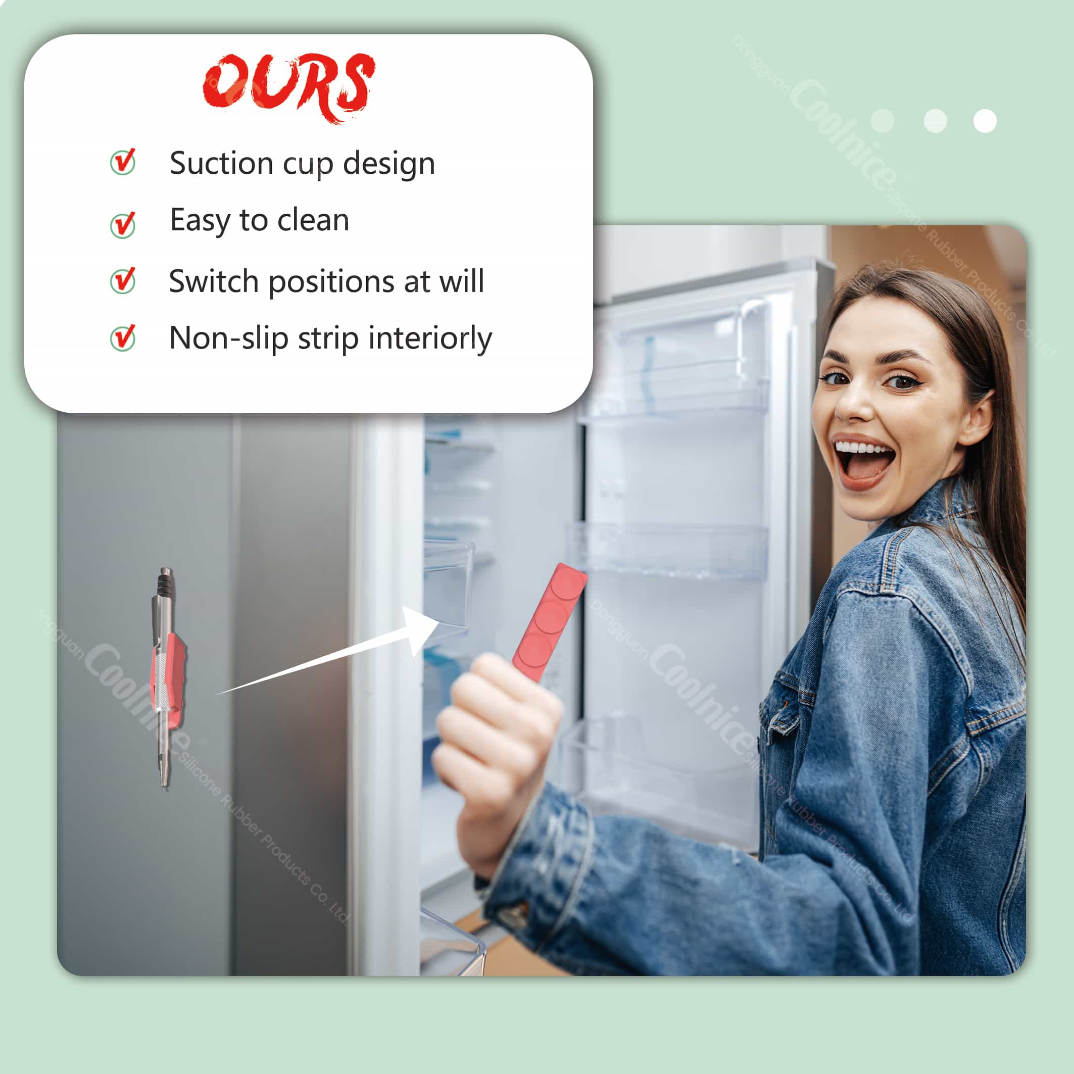 Silicone suction pen holder for refrigerators and offices