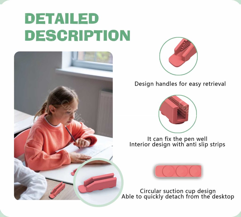 Silicone pen holder clipped to a clipboard for convenient pen storage