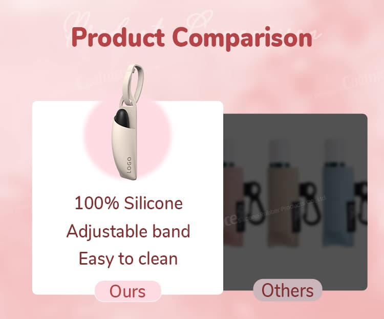 Comparison of silicone lipstick bag with adjustable band and washable design