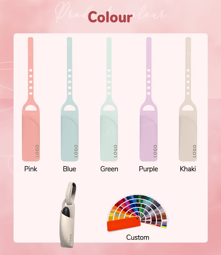 Multi-color silicone lipstick bag in pink, blue, green, purple, and khaki