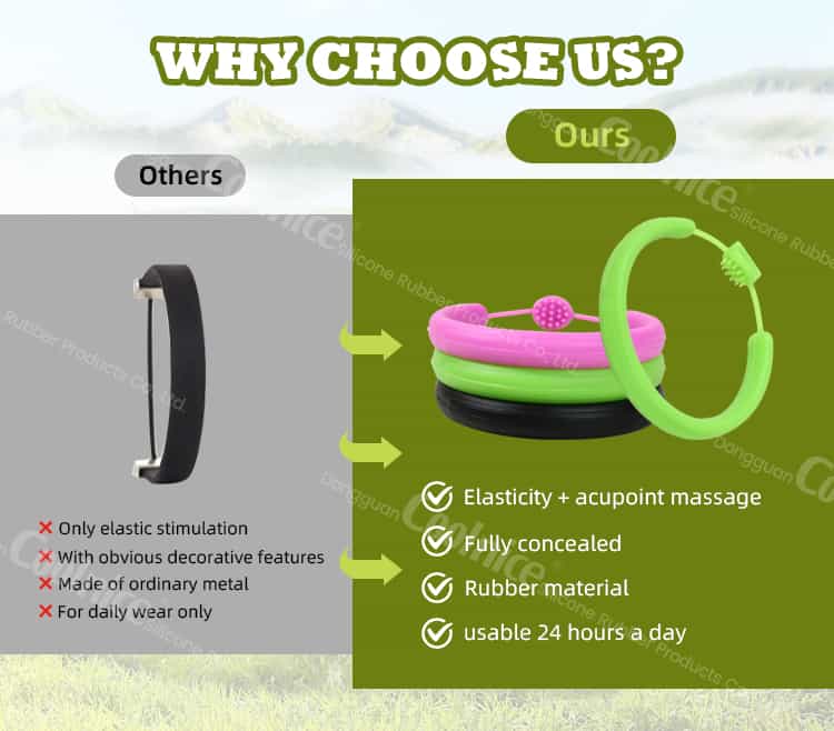 Silicone massage bracelet vs normal bracelet comparison