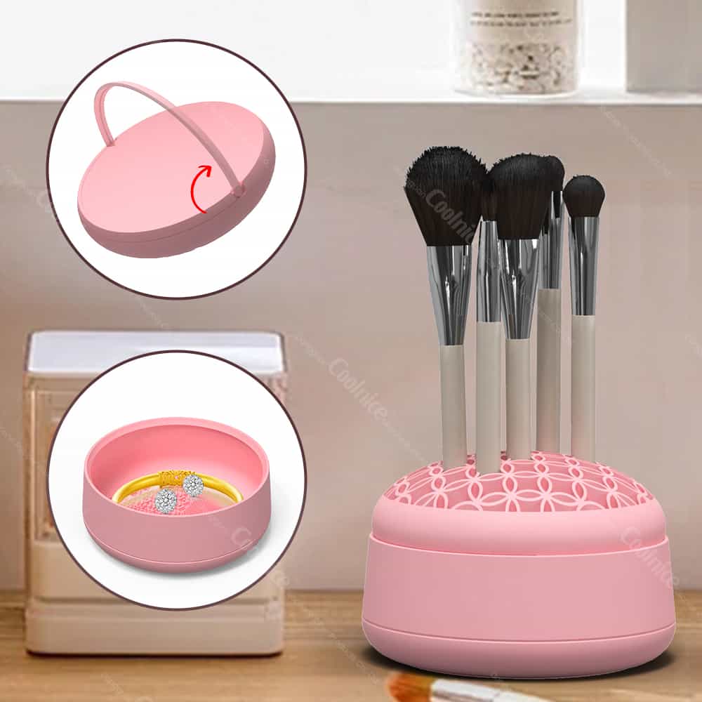 Silicone brush cleaner bowl with textured surface