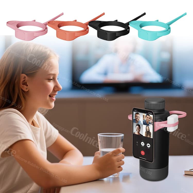 Silicone Bottle Strap for Phone Mount with Video Call Use