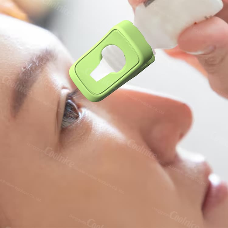 Eye dropper guide for precise application.