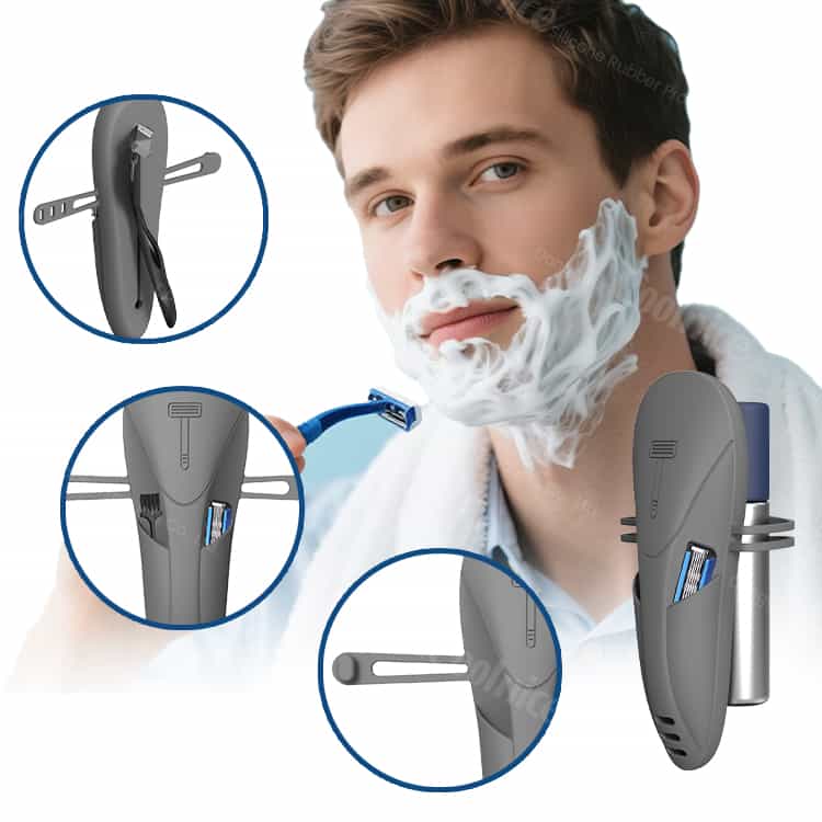 Razor case with easy-to-use clip for quick access.