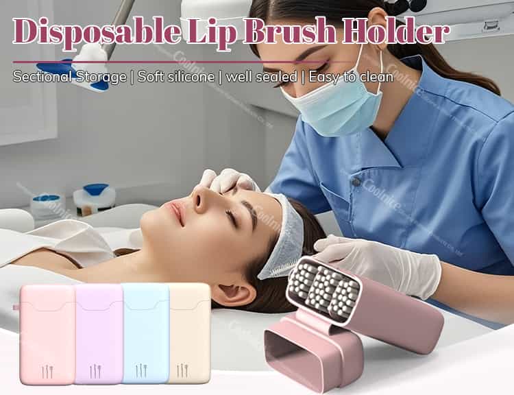 Disposable silicone lip brush holder for beauty salons