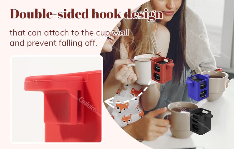 Red Creative Cup Cookie Holder with double-sided hook design.