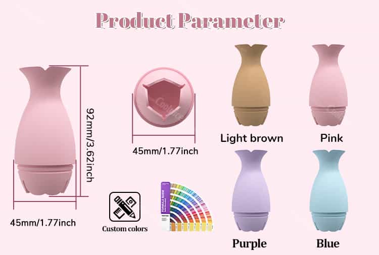 Multi-color silicone makeup sponge holders with size chart
