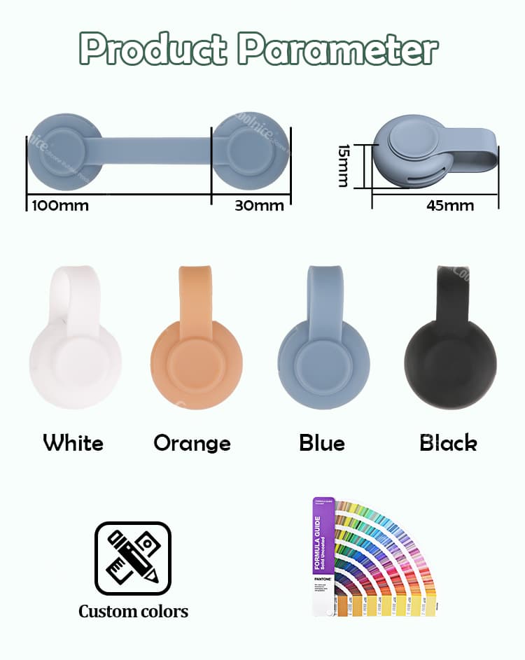 Product dimensions and colors of silicone magnetic bookmark