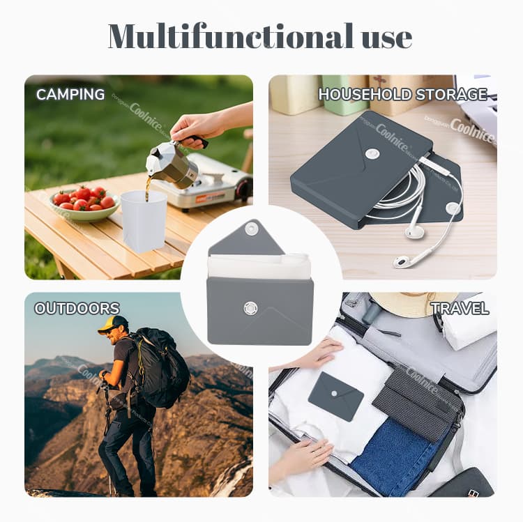 Multifunctional silicone folding cup for camping, household storage, outdoors, and travel