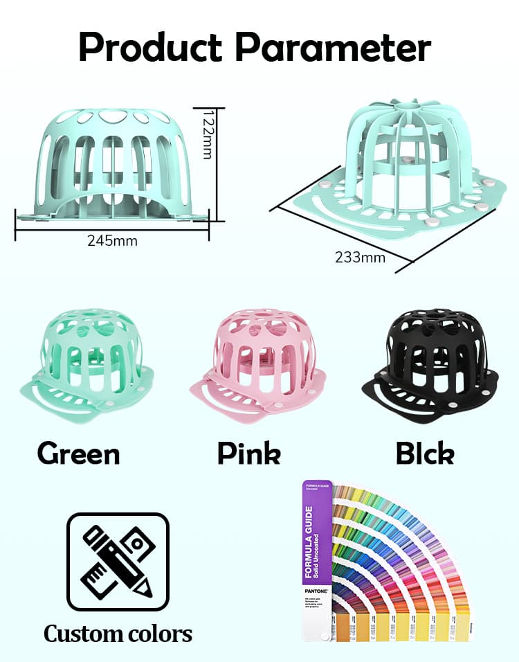 Silicone hat washer cage with size and color options