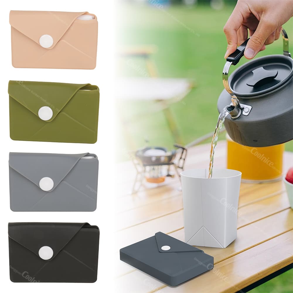 Travel silicone folding cup in multiple colors