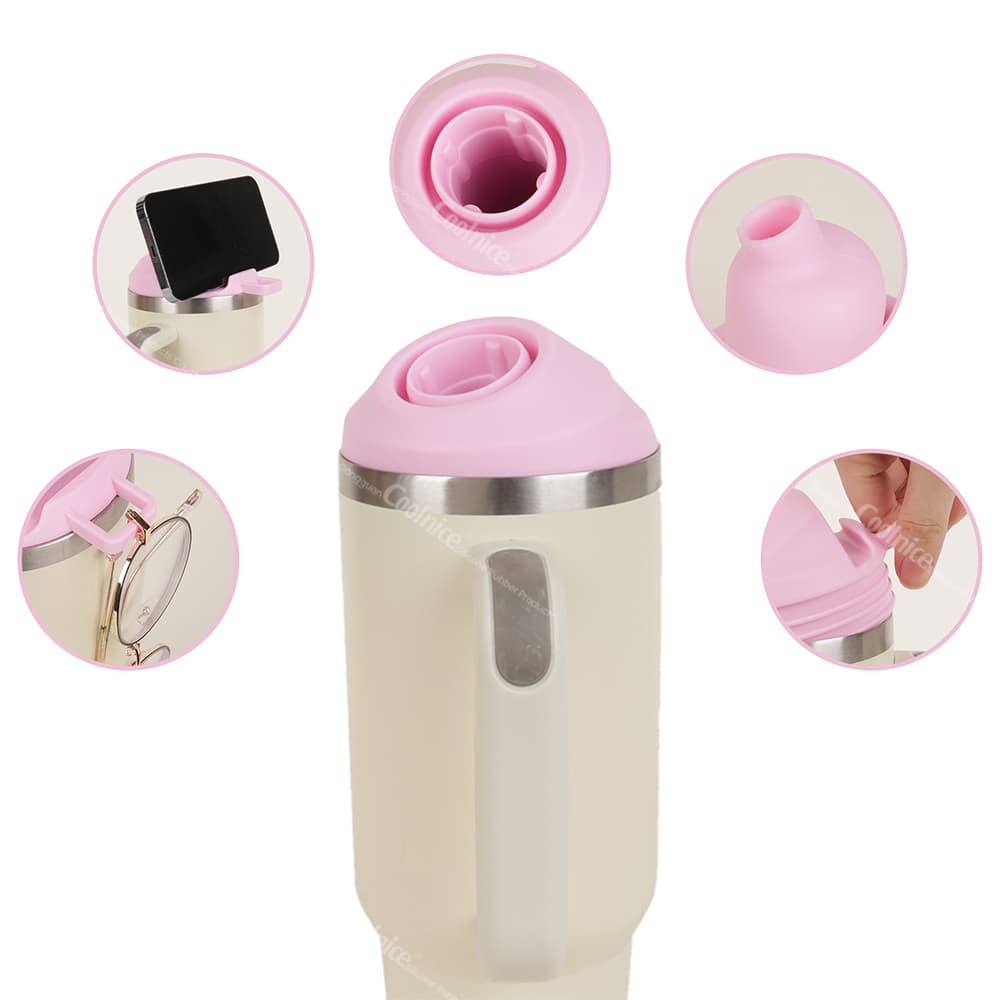 Silicone tumbler lid with multi-functional openings