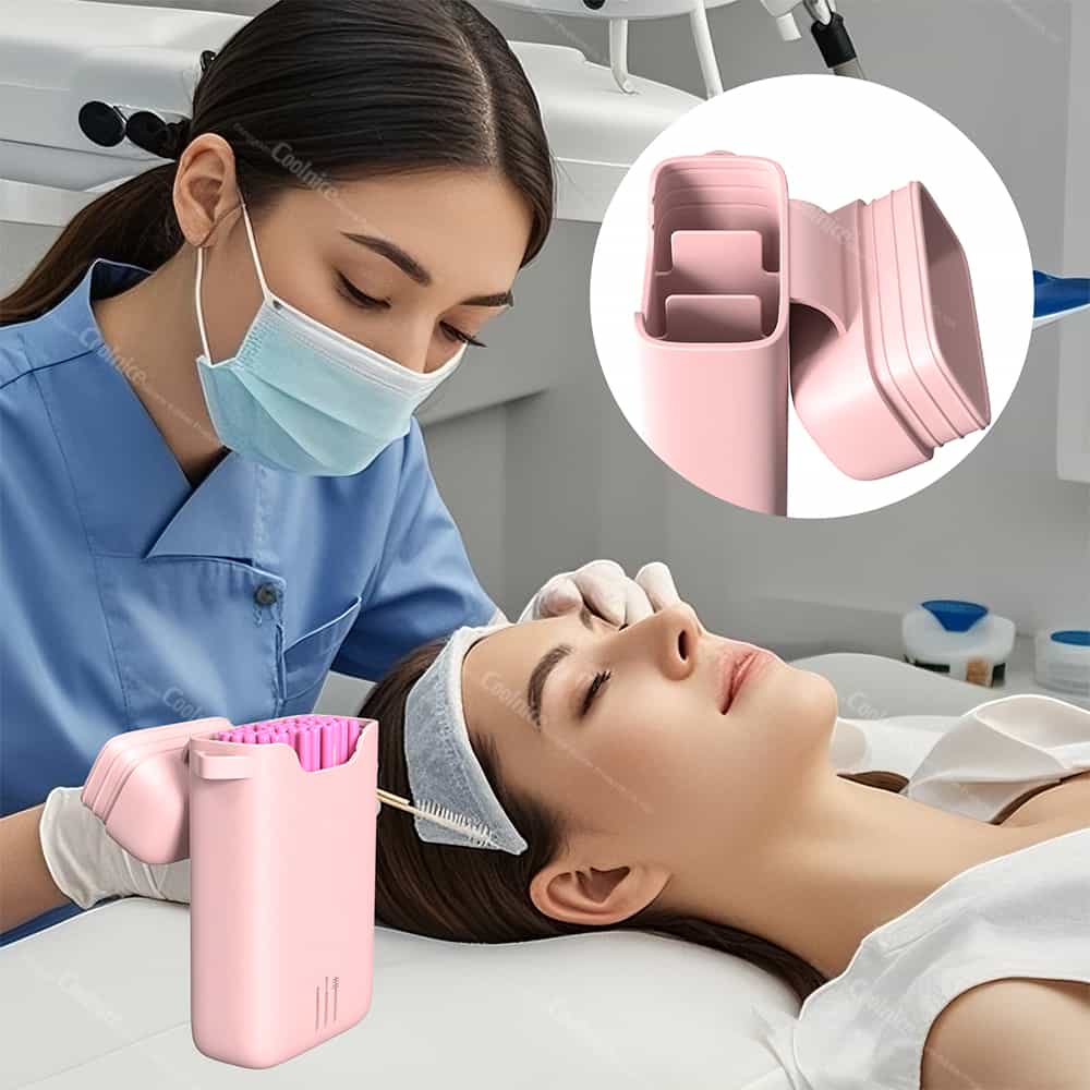 Hygienic silicone brush storage box with compartments