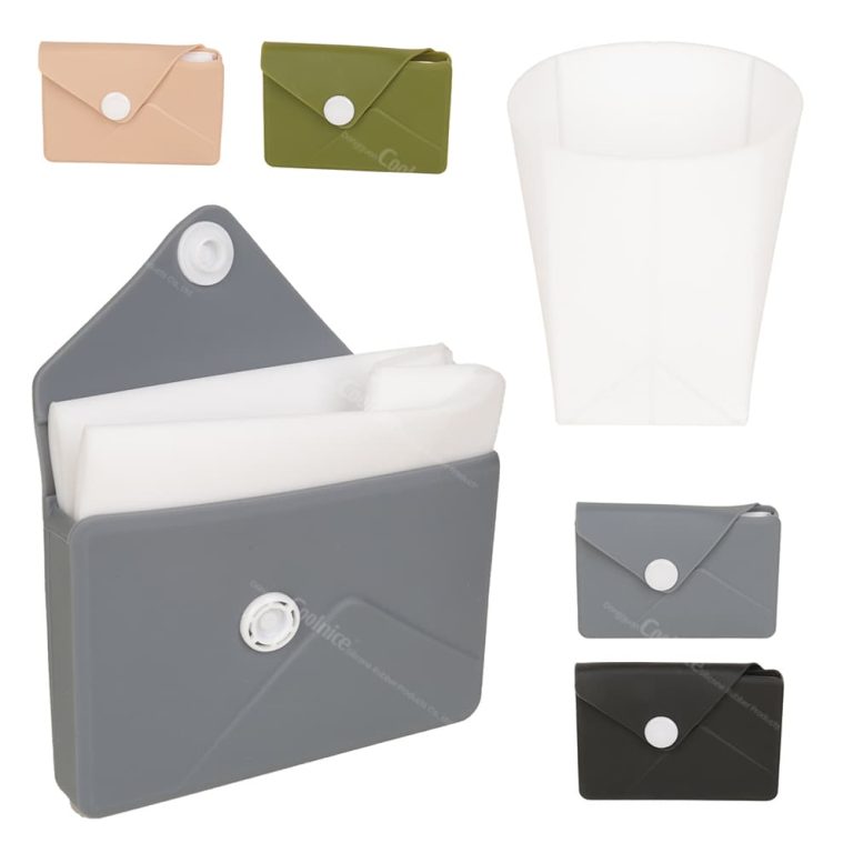 Foldable silicone cup and case set, grey color