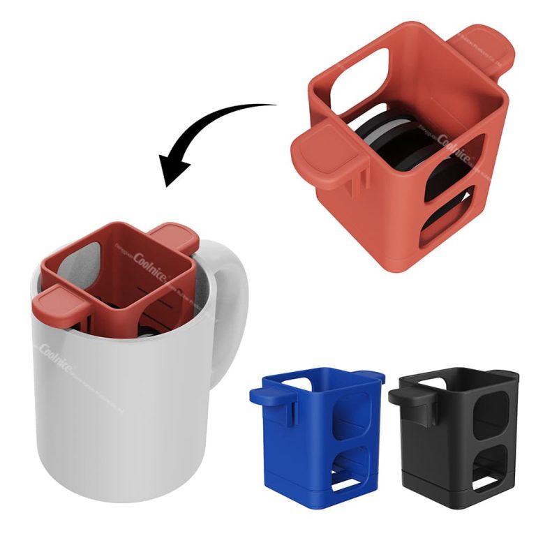 Biscuit dipping cup holder fits into coffee mug