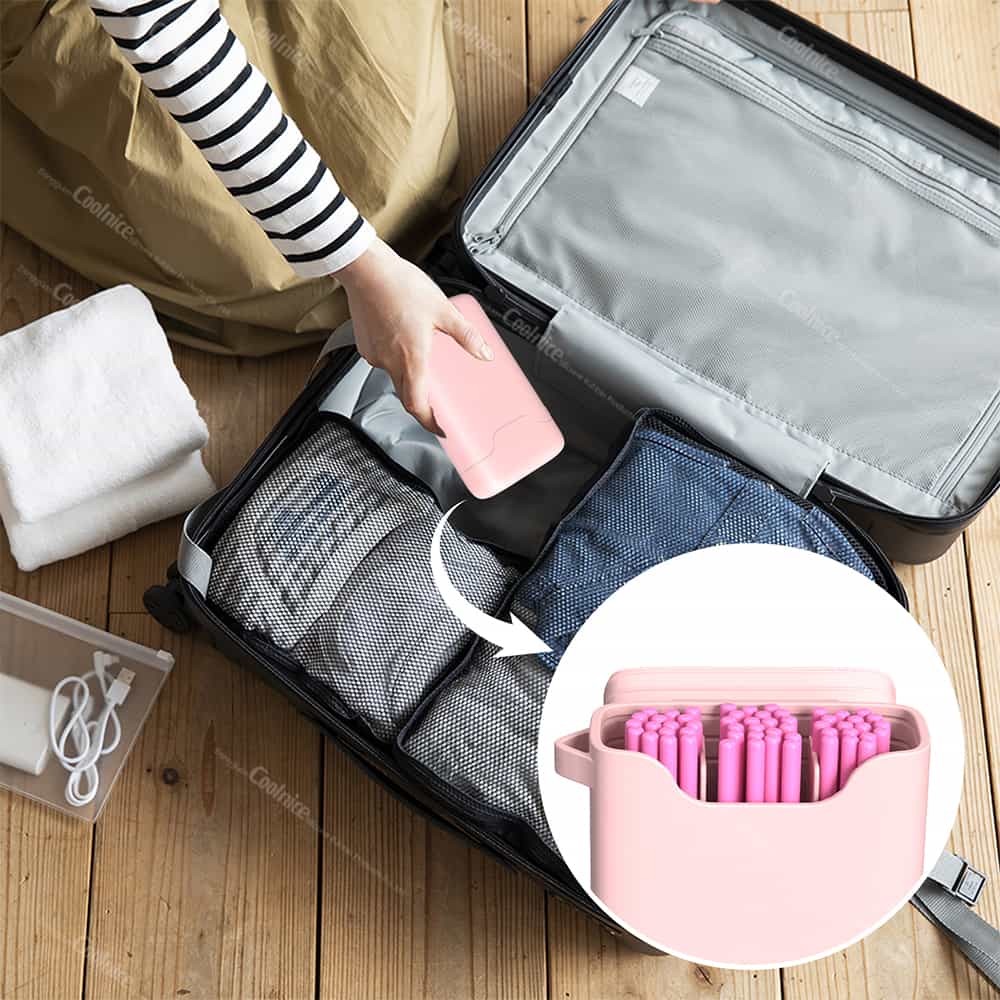 Travel storage box for makeup brushes in luggage