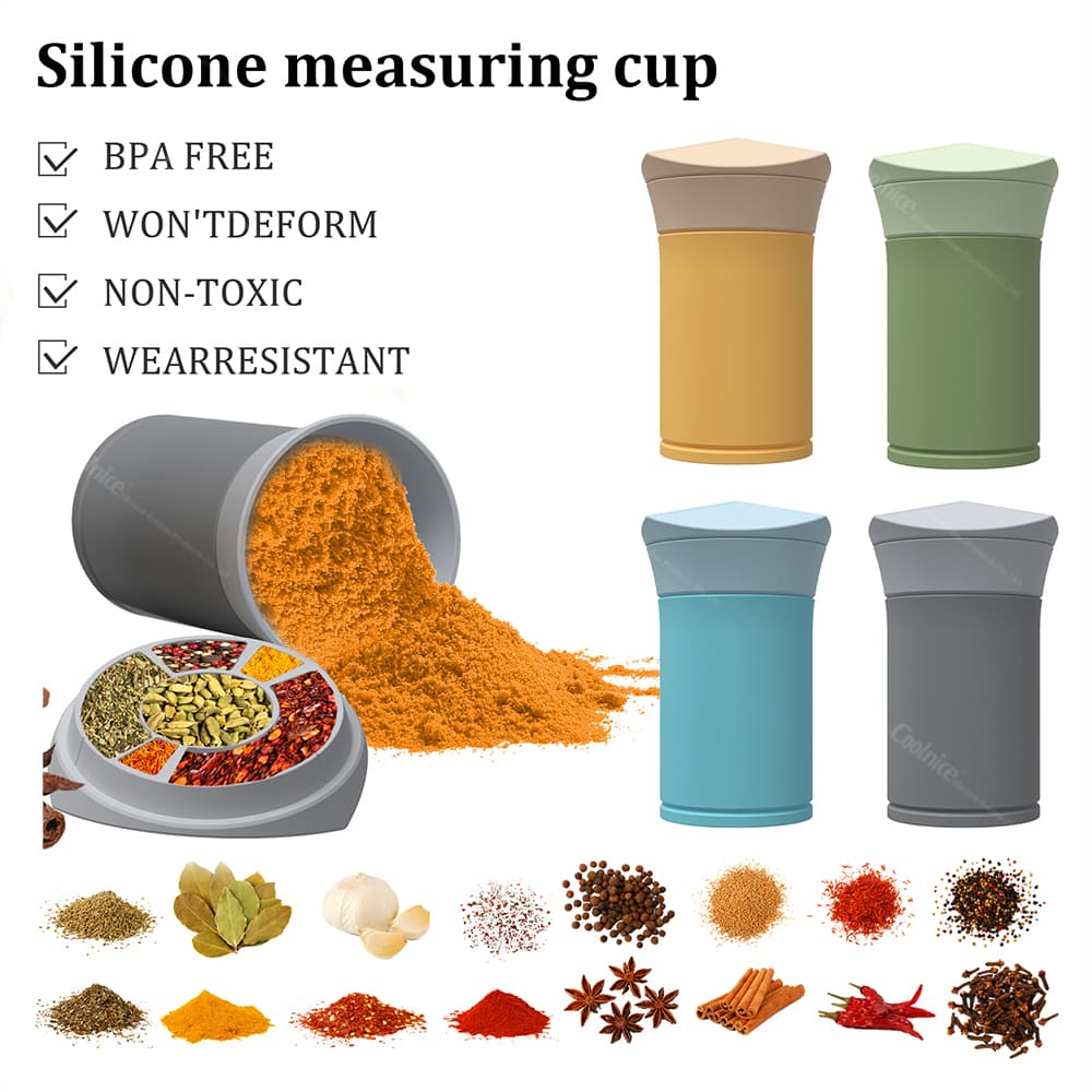 BPA-free silicone measuring cup, non-toxic, durable and wear-resistant