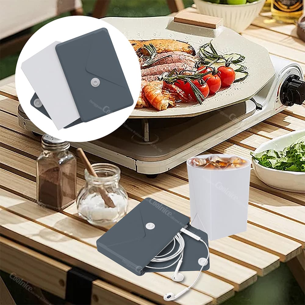 Foldable silicone cup for outdoor BBQ or picnic