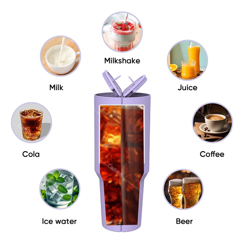 Silicone divider insert showing multi-drink compatibility