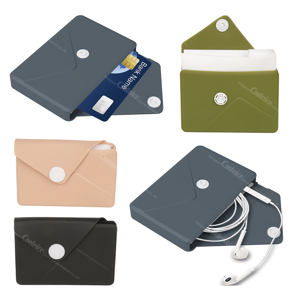 Multi-purpose folding silicone cup in wallet cas