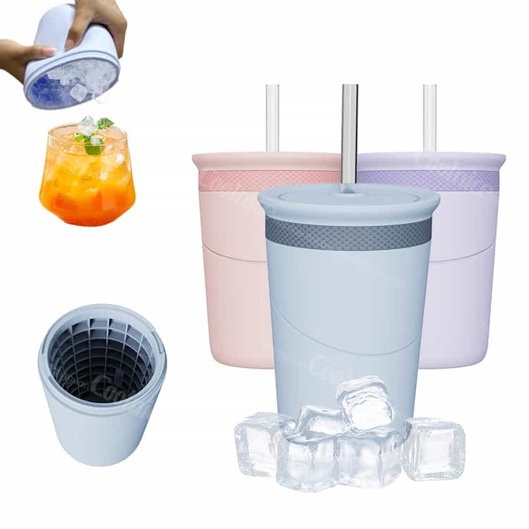 Ice Cup with Transparent Lid and Straw for Beverages