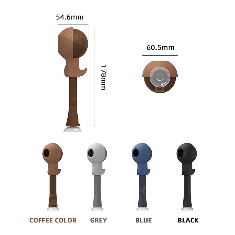 Coffee measuring spoon in multiple colors with size dimensions