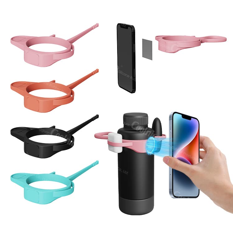 Magnetic Silicone Phone Holder Strap for Water Bottles