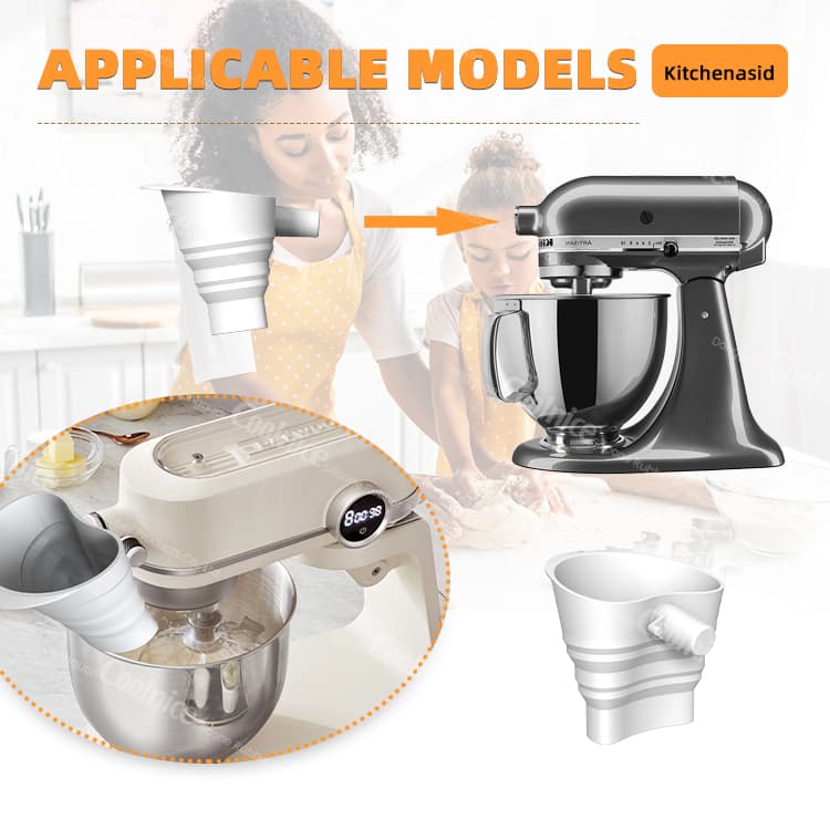 Applicable KitchenAid mixer models with silicone pouring shield