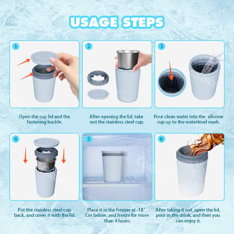 ilicone Ice Cup with Lid and Buckle – Easy Open De