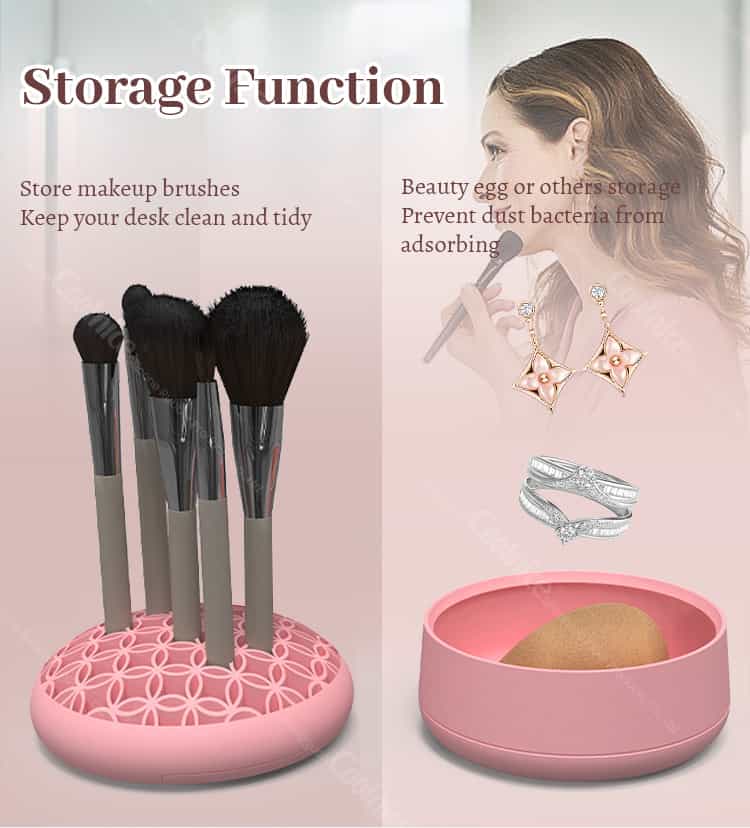Makeup brush and sponge storage case multifunction