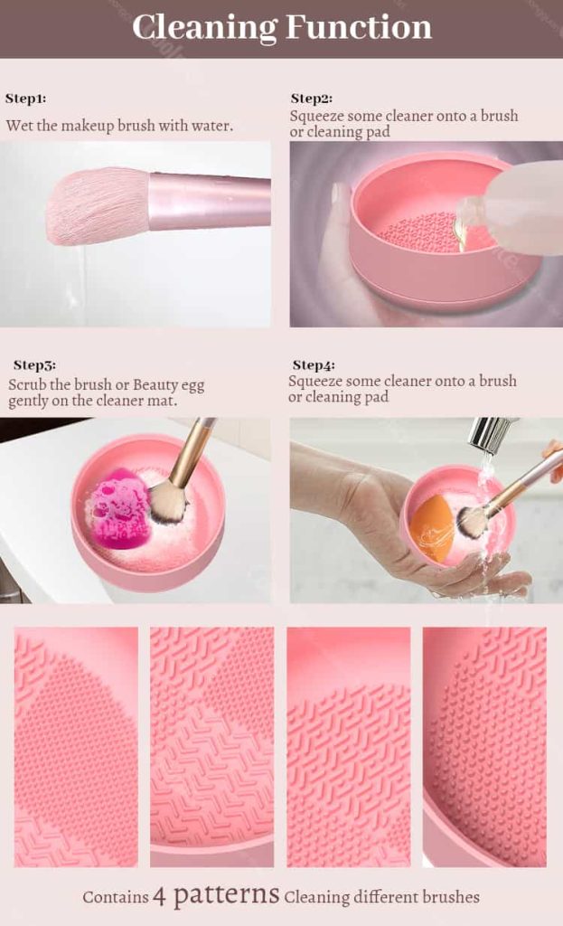 Silicone brush cleaning bowl with cleaning function