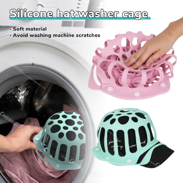 Silicone hat washer cage for baseball caps – keep hat brim in shape during washing machine cleaning.