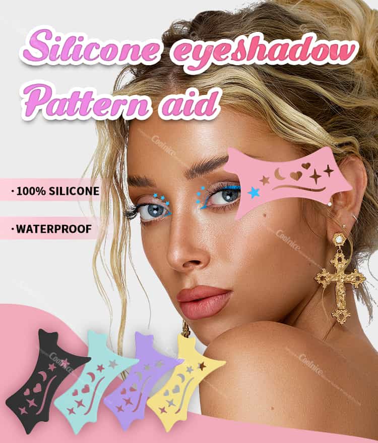 Silicone eyeshadow pattern aid in multiple colors for creative makeup