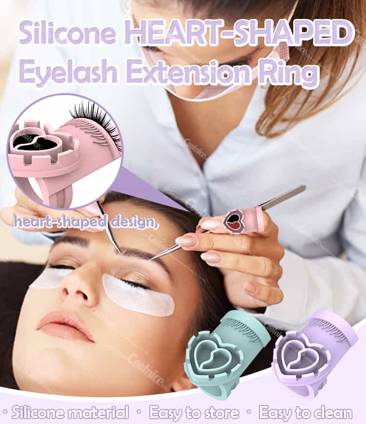 Silicone heart-shaped eyelash extension ring for lash artists