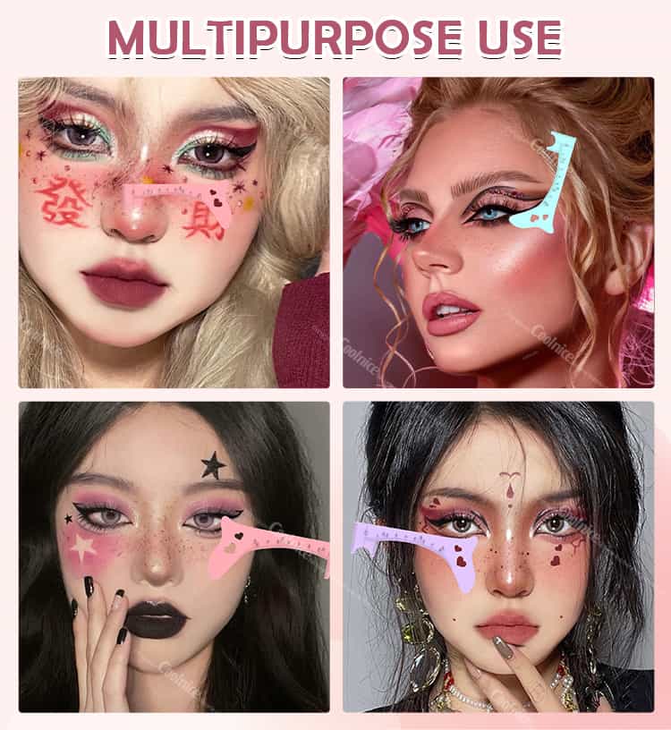 Multipurpose silicone eyebrow ruler for makeup design