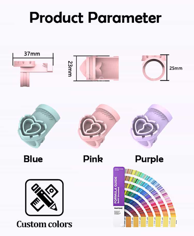 Silicone eyelash extension glue ring size and color options