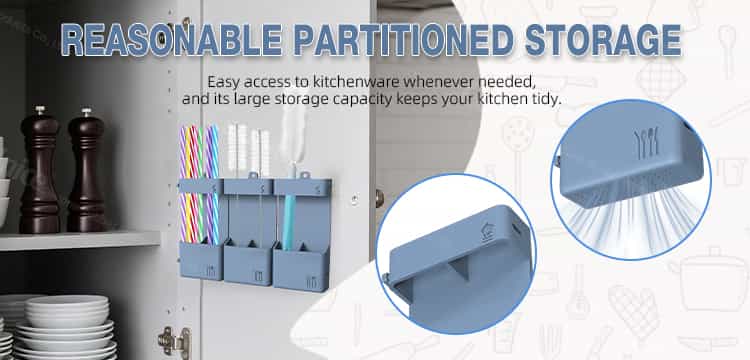 Wall Mounted Utensil Holder Ventilated Design