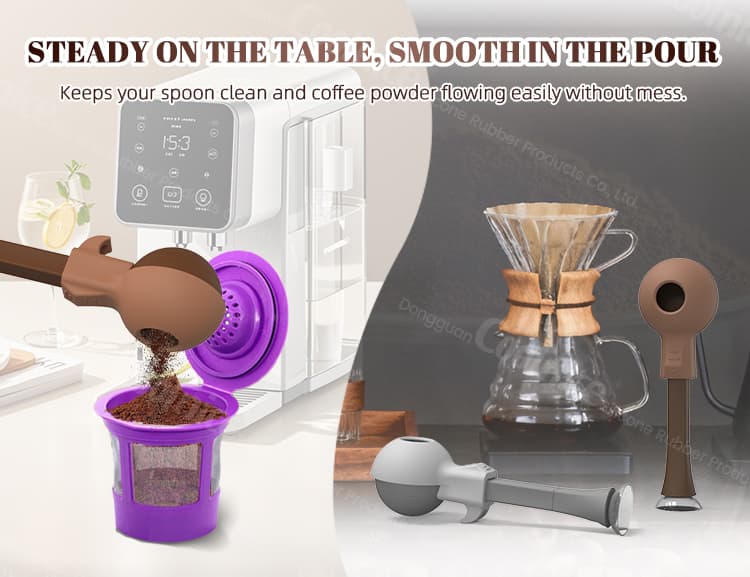 Coffee powder measuring spoon steady pouring design