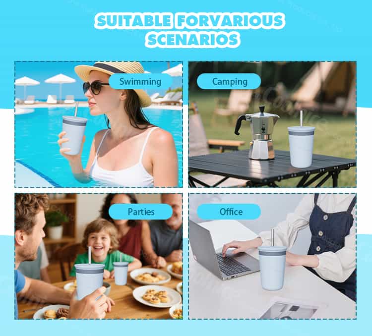 Ice cooling cup used for multiple occasions