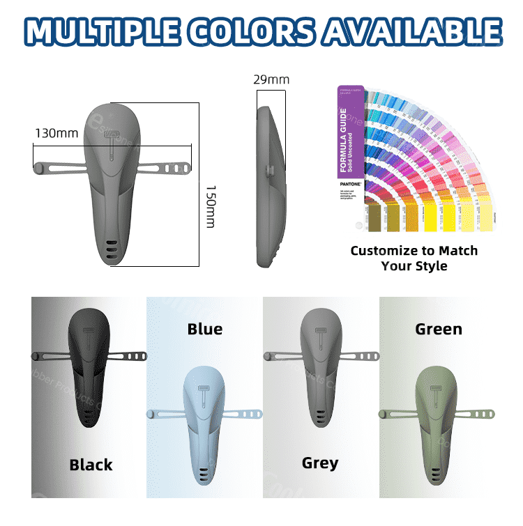 Multiple color options for the silicone razor storage case.