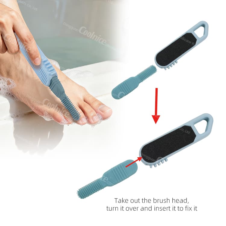 Detachable Silicone Foot File Brush with Replaceable Head