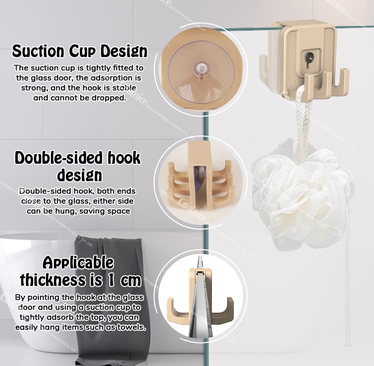 Silicone hook suction cup and double-sided design details