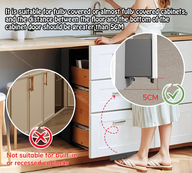 Kitchen silicone foot door opener with installation spacing requirement