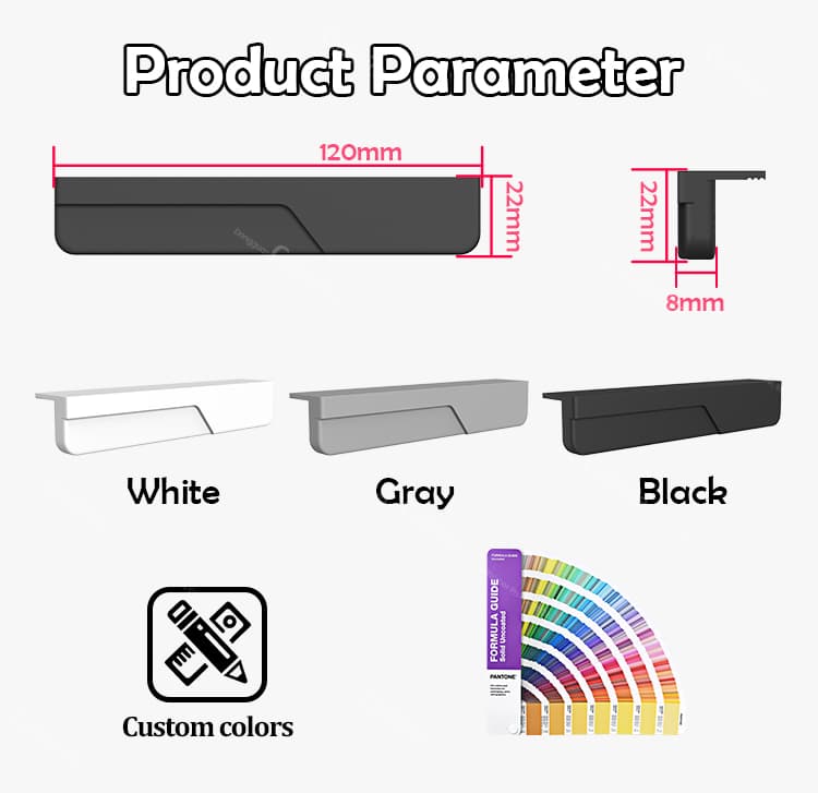 Product parameters of silicone cabinet handle pulls with custom color options