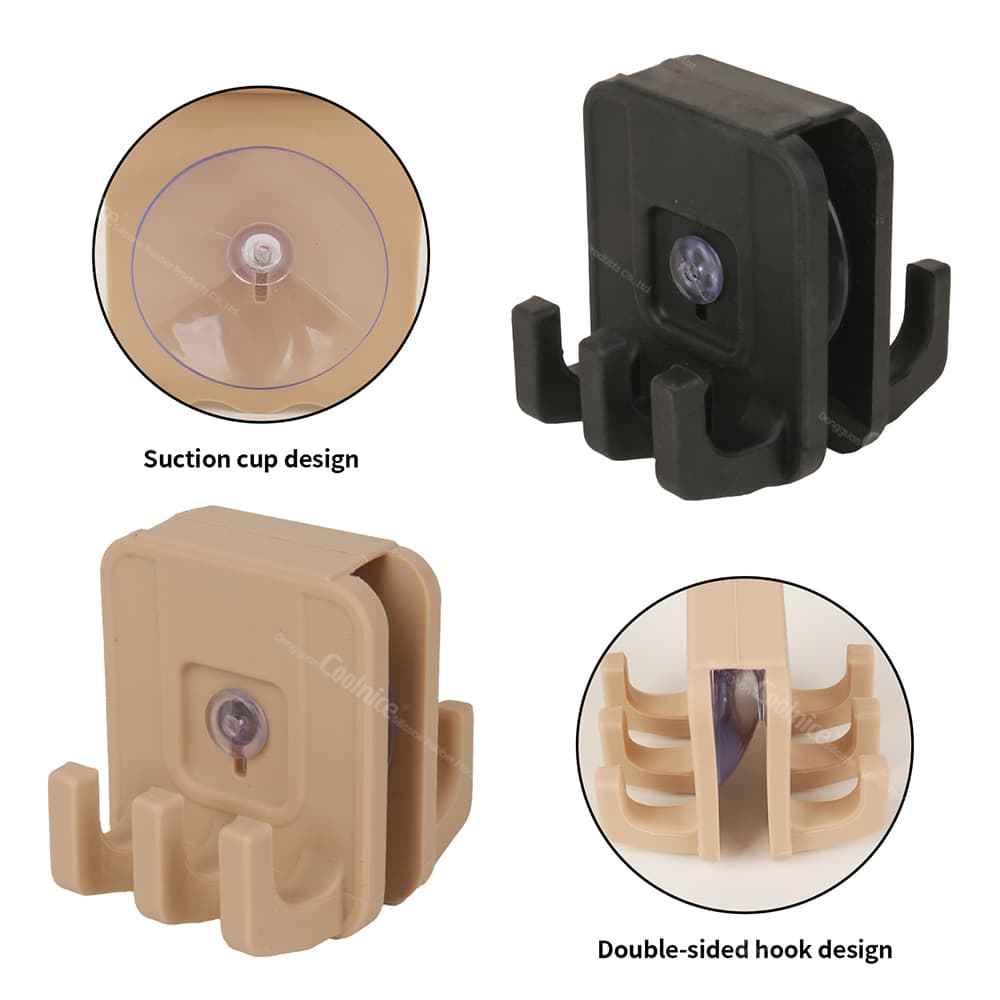Silicone suction hook and double hook structure close-up