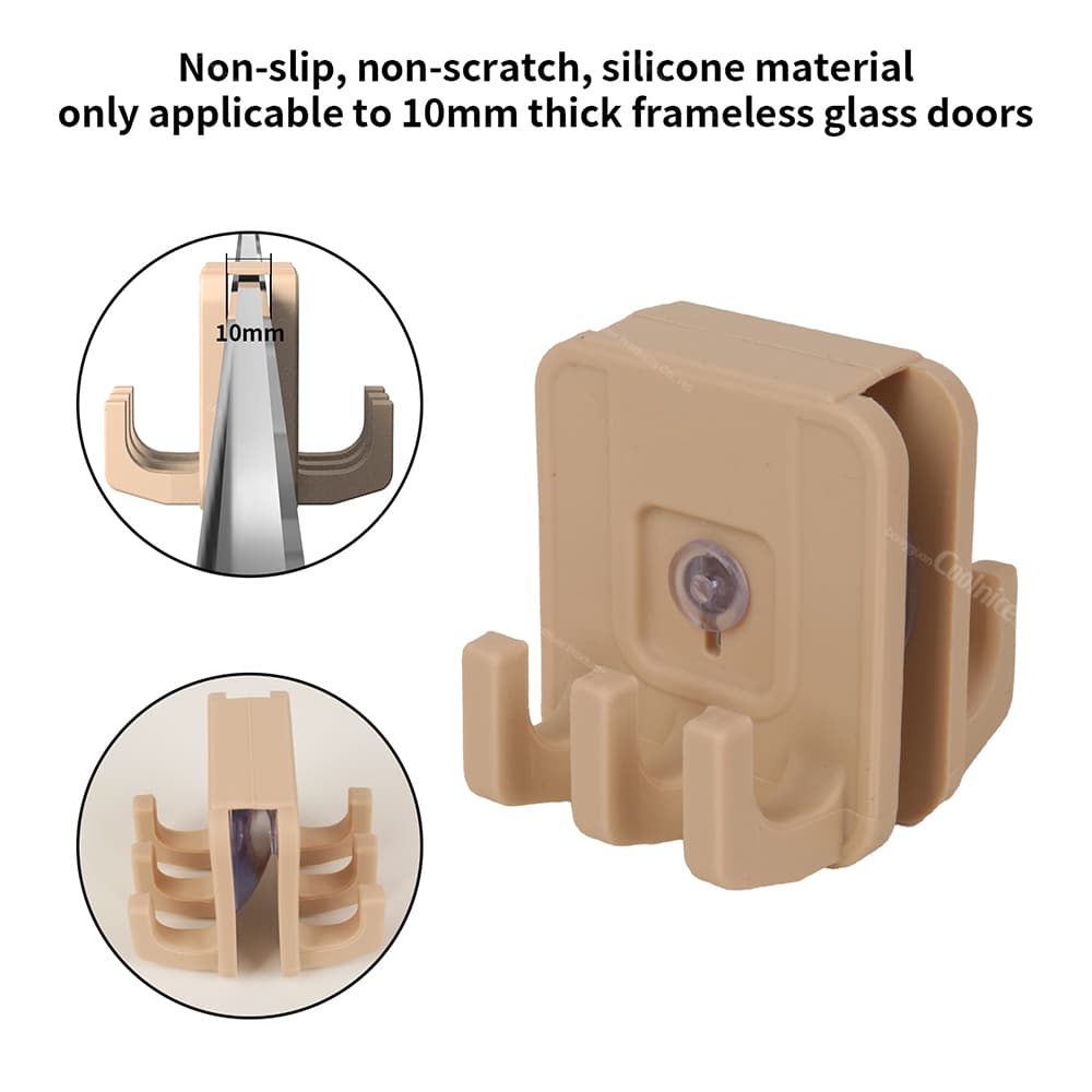 Silicone hook applicable for 10mm frameless glass doors