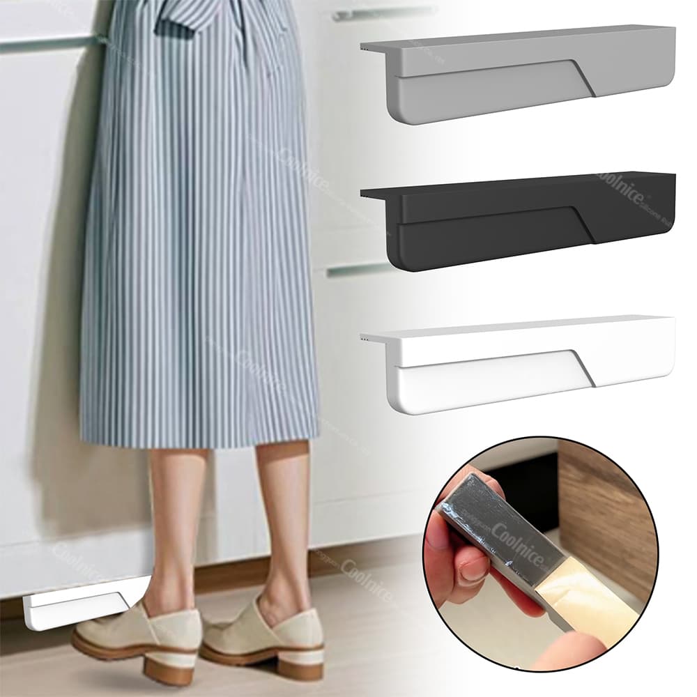 Silicone foot door opener installation and adhesive setup demonstration