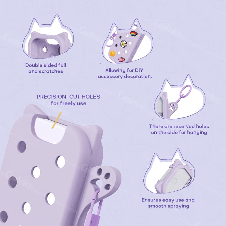 Silicone spray case DIY decoration ideas with stickers and charms